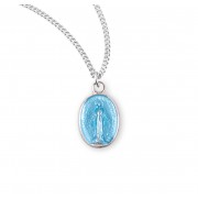 Sterling Silver Blue Tiny Miraculous - 13" Chain - Boxed - Necklace
