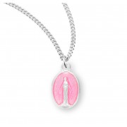 Sterling Silver Pink Tiny Miraculous - 13" Chain - Boxed
