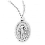 Sterling Silver Small Oval Miraculous - 18" Chain - Boxed - Necklace Sterling Silver Small Oval Miraculous - 18" Chain - Boxed - Necklace