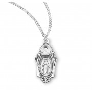 Sterling Silver Fancy Scapular/Mirac 18" Chain - Boxed - Necklace