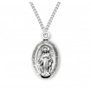 Sterling Silver Oval Miraculous - 24" Chain - Boxed - Necklace