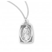 Sterling Silver Rectangle Miraculous 18" Chain - Boxed - Necklace