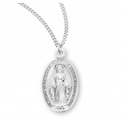 Sterling Silver Oval Miraculous - 18" Chain - Boxed - Necklace