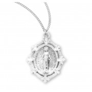 Sterling Silver Small Fancy Miraculous- W/18" Chain - Boxed - Necklace Sterling Silver Small Fancy Miraculous- W/18" Chain - Boxed - Necklace