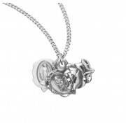 Sterling Silver Triple Slide Rose Miraculous - 18" Chain - Boxed - Necklace