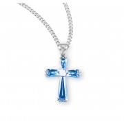 Light Sapphire Zircon Cross Pendant - Necklace