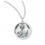 Sterling Silver St. Jude Medal - 18" Chain - Boxed - Necklace