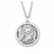 Sterling Silver Round St Michael 24" Chain - Boxed - Necklace