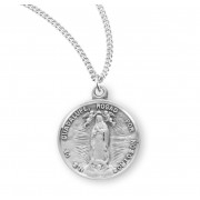 Sterling Silver Round O.L of Guadalupe- 18" Chain - Boxed - Necklace