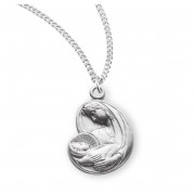 Sterling Silver Mother and Child Medal on an 18" Chain - Boxed - Necklace