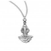 Sterling Tiny Our Lady of Grace Charm-16" Chain - Boxed - Necklace Sterling Tiny Our Lady of Grace Charm-16" Chain - Boxed - Necklace