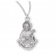 Sterling Silver St. Theresa Charm w/18" Chain - Boxed - Necklace