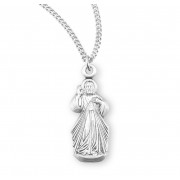 Divine Mercy Sterling Silver Pendant - Necklace