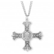 Sterling Silver Madonna Cross - 27" Chain - Boxed - Necklace