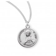Sterling Silver Round Immaculate Heart of Mary - *18" Chain - Boxed - Necklace