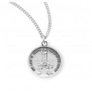 Sterling Silver Round Our Lady of Fatima - 18" Chain - Boxed - Necklace