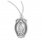 Sterling Silver Our Lady of Guadalupe Medal-18" Chain - Boxed - Necklace