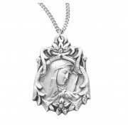 Sterling Silver Sorrowful Mother-18" Chain - Boxed - Necklace Sterling Silver Sorrowful Mother-18" Chain - Boxed - Necklace