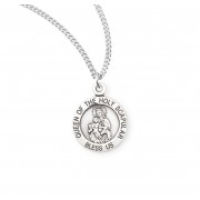 Sterling Silver Small Round Scapular W/18" Chain - Boxed - Necklace Sterling Silver Small Round Scapular W/18" Chain - Boxed - Necklace