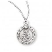 Sterling Silver Medal Round Scapular w/18" Chain - Boxed - Necklace Sterling Silver Medal Round Scapular w/18" Chain - Boxed - Necklace