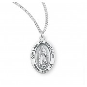 Sterling Silver Oval Our Lady Guadalupe W/18" Chain - Boxed - Necklace