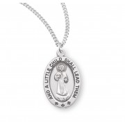 Sterling Silver Medal "And a Little Child Shall Lead Them" w/18" Chain - Boxed - Necklace