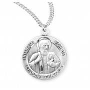 Sterling Round St. Jude Thaddeus Medal w/ 20" Chain - Boxed - Necklace