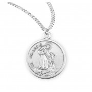 Sterling Silver Round St. Francis -20" Chain - Boxed - Necklace