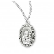 Saint Joseph Oval Sterling Silver Medal - Necklace
