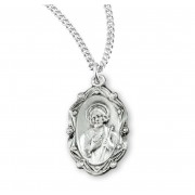 Saint Jude Oval Sterling Silver Medal - Necklace
