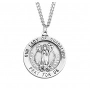 1" Round Our Lady of Guadalupe Medal on a 24" Chain - Boxed - Necklace 1" Round Our Lady of Guadalupe Medal on a 24" Chain - Boxed - Necklace