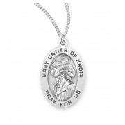 Sterling Silver Mary Untier of Knots Medal - 18" Chain - Boxed - Necklace