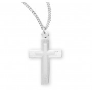 Sterling Silver Engraved Cross - Necklace