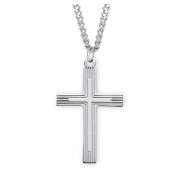 Sterling Silver Medal Fancy Cross - 24" Chain - Boxed - Necklace