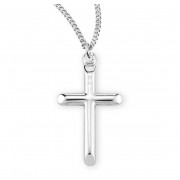 Sterling Silver High Polished Cross - Necklace