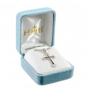 Two-Tone Sterling Silver Cross - Necklace