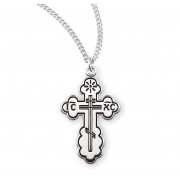 Sterling Silver Small Byzantine Cross w/18" Chain - Boxed - Necklace Sterling Silver Small Byzantine Cross w/18" Chain - Boxed - Necklace