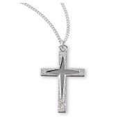 Sterling Silver Star Burst Cross - Necklace