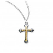 Two-Tone Sterling Silver Cross - Necklace