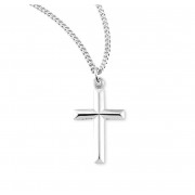 Sterling Silver Angle Edged Cross - Necklace