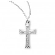 Sterling Silver Med. Fancy Tip Crucfix - 18" Chain - Boxed - Necklace