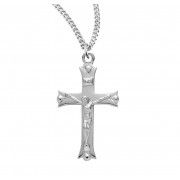 Sterling Silver Med. Fancy Tip Crucfix - 18" Chain - Boxed - Necklace