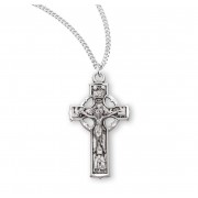 Sterling Silver Small Celtic Crucifix -18" Chain - Boxed - Necklace Sterling Silver Small Celtic Crucifix -18" Chain - Boxed - Necklace