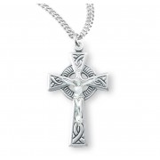Sterling Silver Celtic Crucifix w/20" Chain - Boxed - Necklace