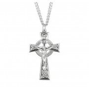 Sterling Silver Celtic Crucifix w/24" Chain - Boxed - Necklace