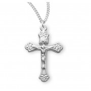 Tapered Sterling Silver Crucifix - Necklace