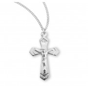 Sterling Silver High Polished Crucifix - Necklace