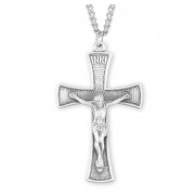 Medium Sterling Silver Ornate Crucifix - 20" Chain - Boxed - Necklace