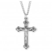 Sterling Silver Medal Fancy Crucfix 24" Chain - Boxed - Necklace