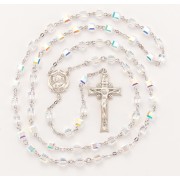 6mm Finest Crystal Cube (AB) Sterling Silver Rosary Boxed 6mm Finest Crystal Cube (AB) Sterling Silver Rosary Boxed